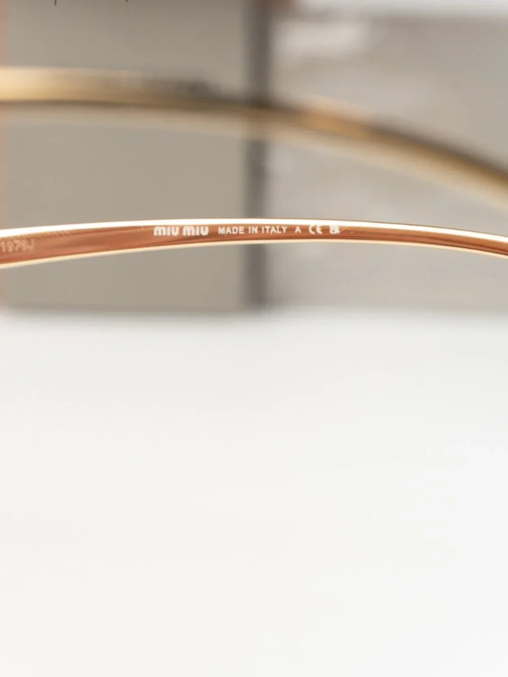 Miu Miu Men Sunglasses Gold Brown Gradient Pilot MUA56S 5AK90L NEW AUTHENTIC